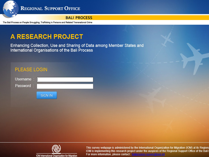 Bali Process platform dashboard